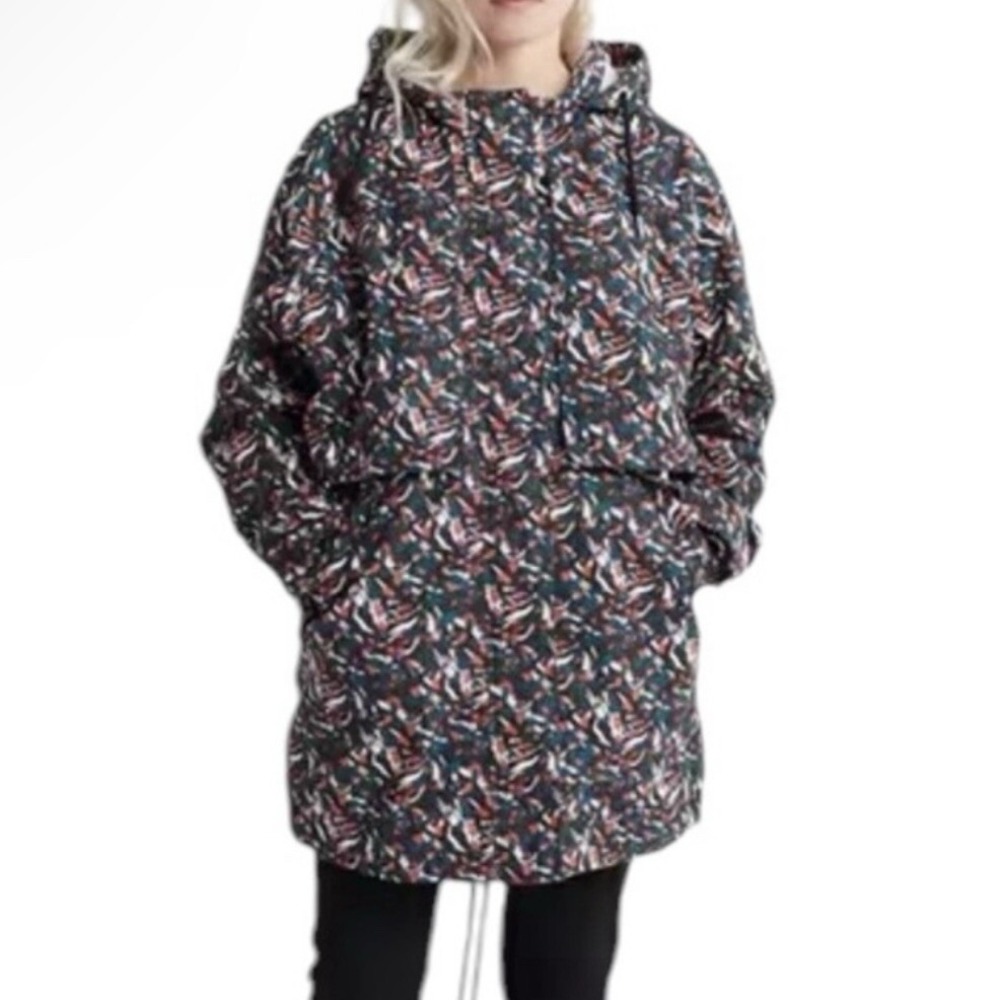 New Superdry Adventurer Parka Coat Women's Size Large Blue Black White Orange